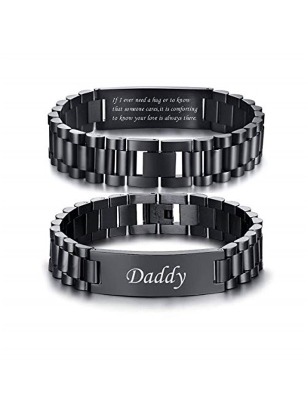 Mens Stainless Steel Link Bracelet Dad Gift Personalized Mens Jewelry Gift